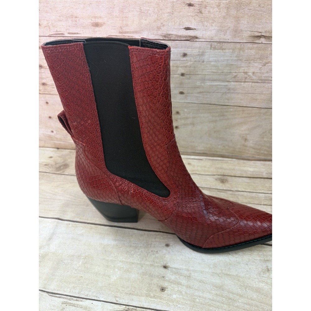Ladies‎ MATISSE Keith Snakeskin Boots Red,  Size 9.5, Excellent Condition - Picture 10 of 12